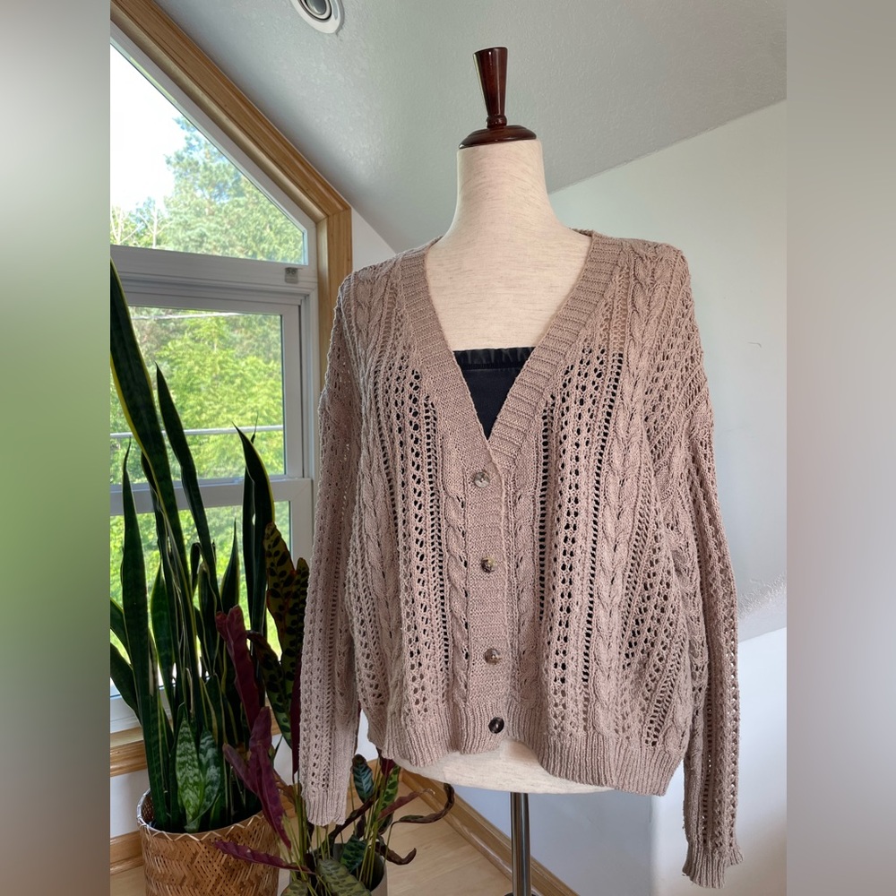 Altar’d State : Cable Knit Button Up Cardigan